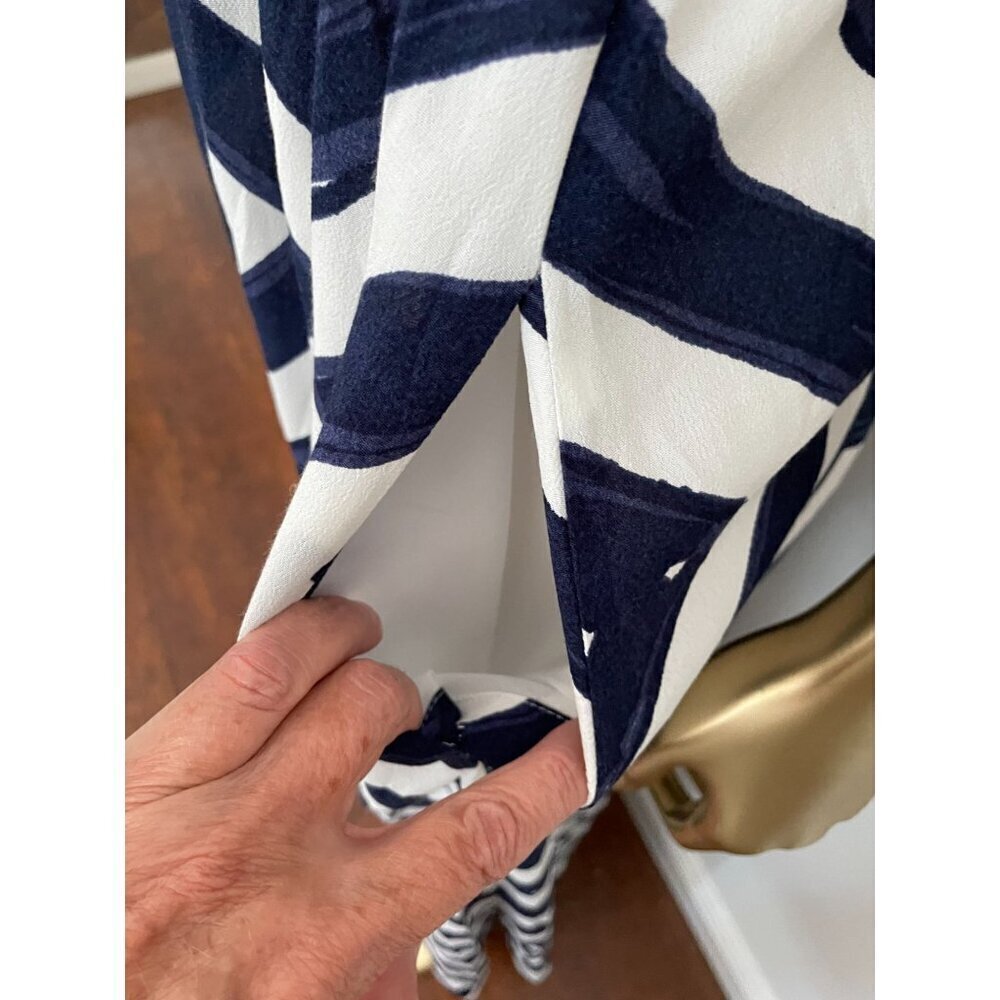 Vineyard Vines Diamond Print Maxi Dress Blue Strapless Elegant Lined Size 0 Reso - Picture 7 of 9
